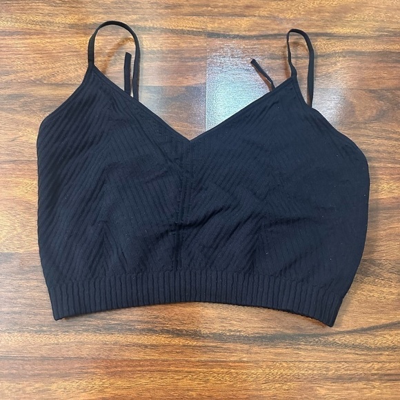 SPIRITUAL Gangster Ribbed Row Crop Tank black NWOT Medium/Large - Picture 2 of 3